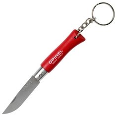 Нож-брелок Opinel №4, нержавеющая сталь, красный