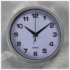 Часы настенные, серия: Классика, "Эми" d=19 см, плавный ход, 1 АА, серебристые 5165276 Сима ленд