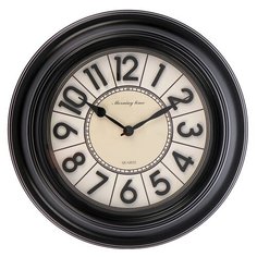 Часы настенные, серия: Интерьер, "Классика", чёрные, d=40 см 3014883 Сима ленд