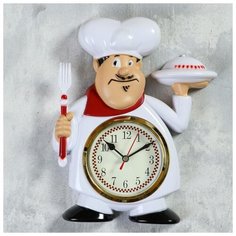 Часы настенные, серия: Кухня, "Кушать подано" 22х28 см, плавный ход 1588313 Сима ленд