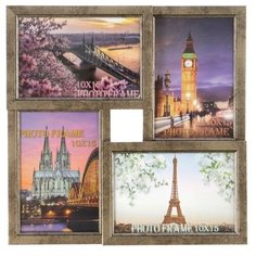Фоторамка "Бронза" 29х29 см на 4 фото 10х15 см 3573201 Сима ленд