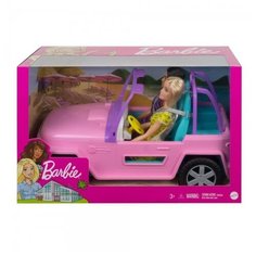 Кукла Mattel Barbie с подругой на розовом джипе