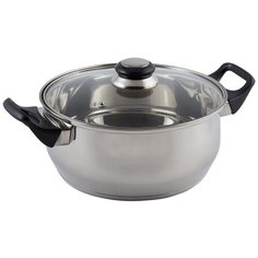 КАСТРЮЛЯ НЕРЖАВ. BAK-04 3,9 Л СТЕКЛ. КРЫШКА (1/8) "MALLONY"