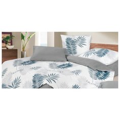 Постельное белье евростандарт ECOTEX Гармоника Вестерн, сатин, 70 х 70 и 50 х 70 см, белый/серый