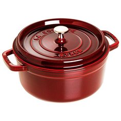 Кокотница круглая с крышкой 20 см, 2,24 л, гранат, Staub