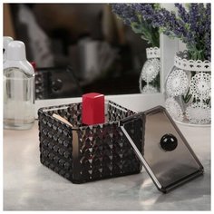 Контейнер д/хранения космет принад Black Secret 9,5*9,5*7см чёрн 5430524 Сима ленд