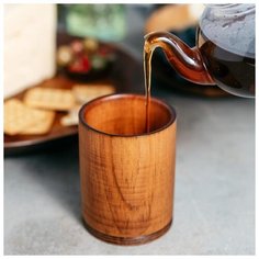 Стакан из натурального кедра, 10x8 см,450 мл, цвет коричневый 4758915 Magistro