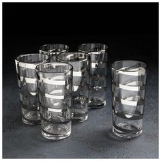 Наблор стаканов 230 мл "Серпантин" серебро 6 шт 4950327 Gid Glass
