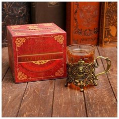 Подстаканник со стаканом "100 % мужик", 11,4 х 9,3 см 5099486 Семейные традиции