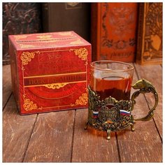 Подстаканник со стаканом "Уважаемый человек", кремль, 11,4 х 9,3 см 2690850 Семейные традиции