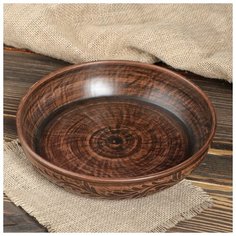 Горшок духовой V-1000мл "Резной" малая 1455144 Красная глина