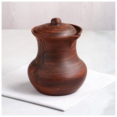 Кувшин "Крынка" с резкой, 1 л 4896136 Красная глина