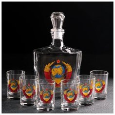Набор питьевой "Герб СССР" ( штоф 500 мл. и 6 стопок 50 мл.) 3472089 Сима ленд