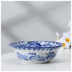 Тарелка - миска, полупорционная, 17×17×5 см, 0,5 л, гжель 4450837 Сима ленд