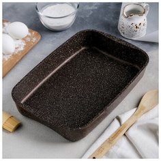 Противень 335х220х55мм, АП (кофейный мрамор) 4278850 Kukmara