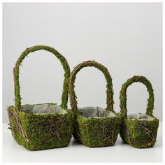 Набор корзин 3шт, из травы 6259334 Сима ленд