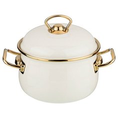 Кастрюля Agness эмалированная с крышкой, серия deluxe, 16x11 см, 2,0л, подходит для индукции(951-101)