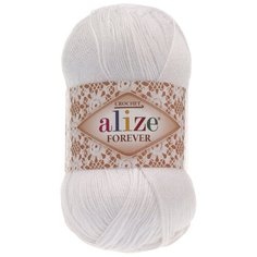 Пряжа ALIZE Forever crochet 50гр. 300м. (100% микроакрил) ТУ (55 белый) 5 шт