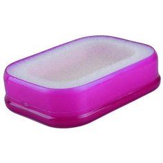 Мультифункциональная губка мыльница в пластиковой коробке, фиолетовый, Blonder Home BH-ASH-05