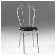 Стул "Элегия" Серебристый металлик/коричневый 3415563 Доляна