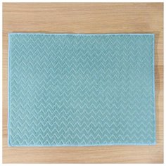 Салфетка для удаления грязи, пыли и сушки посуды 38х50 см "Зигзаг", цвет голубой 5329684 Доляна