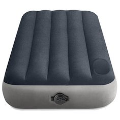 Матрас надувной "Single-High" 99 х 191 х 25 см, встр. нас.на бат(4хАА) и нож.нас 64781 5383618 Intex