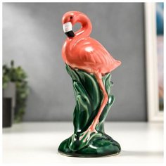Сувенир керамика "Фламинго в траве" 18,5х8,5х8 см 5406082 Сима ленд