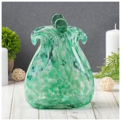 Ваза "Кошелёк" зелёный, (в стеклокрошку) 16см 1346361 Сима ленд