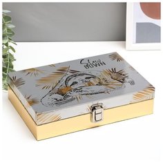 Шкатулка дерево "Ленивец" кожзам глянец 5,5х17х24 см 4825587 Сима ленд