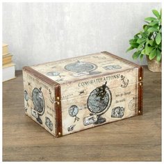 Шкатулка дерево кожзам "Измени мир к лучшему" 12х16х24 см 4060609 Сима ленд