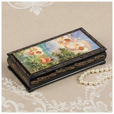 Шкатулка - купюрница «Игривые ангелочки», 8,5×17 см, лаковая миниатюра 2663991 Сима ленд