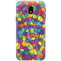 Cиликоновый чехол на Samsung Galaxy J3 (2017) / Самсунг Джей 3 2017 с принтом "Яркая мозаика" Gosso