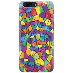 Cиликоновый чехол на OnePlus 5 / ВанПлюс 5 с принтом "Яркая мозаика" Gosso