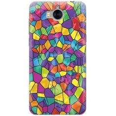 Cиликоновый чехол на Huawei Y5 2017 / Хуавей У5 2017 с принтом "Яркая мозаика" Gosso