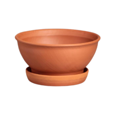 Кашпо Красная глина Фиальница гладкое с поддоном 16 х 16 х 8.5 см коричневый