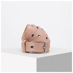 Ремень жен 07-01-02-01, 3,7*0,5*110, Вета, гладкий, люверсы, пудра 5433300 Сима ленд