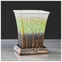 Цветочный горшок "Бамбук" салатовый, 3 л 4930708 Керамика ручной работы