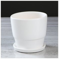 Цветочный горшок "Тюльпан", глянец белый, 1 л 2472462 Керамика ручной работы