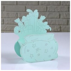 Кашпо деревянное "Подарок яркий", мятный, 18.5×9×23 см 5241969 Сима ленд