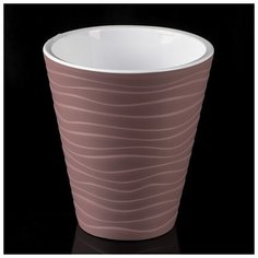 Кашпо со вставкой 5,2 л "Валенсия", цвет мокко 4652032 Plast Avenue