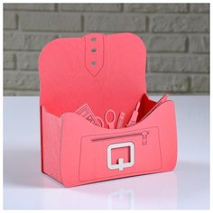 Кашпо деревянное "Рюкзачок открытый", коралловый, 20×9×21 см 5241966 Сима ленд