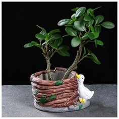 Кашпо керамическое "Утенок у бочонка" 14*8*10см 5274557 Take It Easy