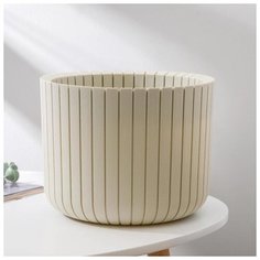 Кашпо "Шато" 8л D250мм H200мм, цвет белый ротанг 6628159 Idea (М Пластика)