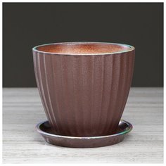 Горшок для цветов "Калифорния", коричневый жемчуг, 1.3 л 2935459 Керамика ручной работы