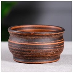 Кашпо для кактусов и суккулентов «Бонсайница», Ø 10 см, дымленый 5404679 Красная глина