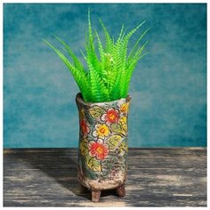 Кашпо-ваза фигурное "Цветы", разноцветное 6*6*12см 5081682 Take It Easy