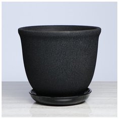 Цветочный горшок "Глория" 14 л, чёрный, шёлк 4911529 Керамика ручной работы