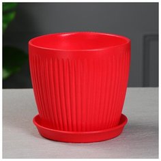 Цветочный горшок "Осень", вертикаль, красный, 2 л 2472441 Керамика ручной работы