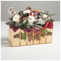 Кашпо флорестическое "Заборчик", бантик, 24 х 13 х 13 см 4529725 Дарите счастье