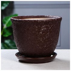 Кашпо "Глория" 4 л, шелк, цвет шоколад 5239946 Керамика ручной работы